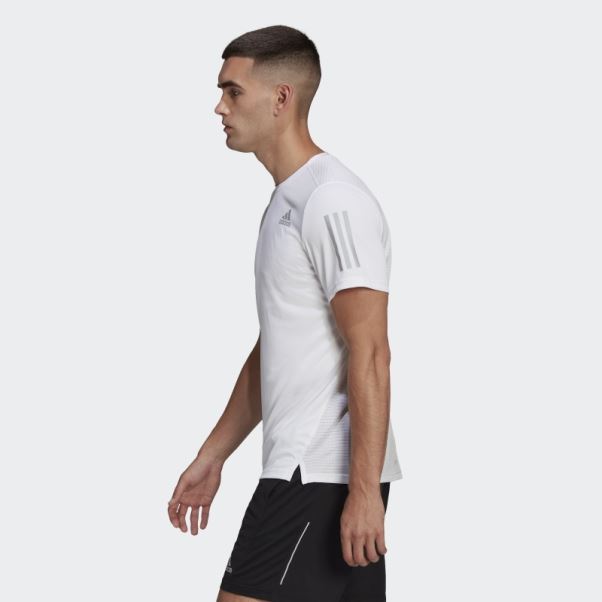 Propre Le T-shirt De Course Adidas Blanc