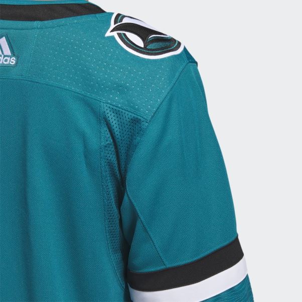 Maillot Sharks Domicile Authentique Adidas Bleu Turquoise