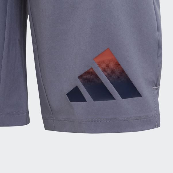 Adidas Train Icons Aeroready Logo Tissé Short Argent Violet