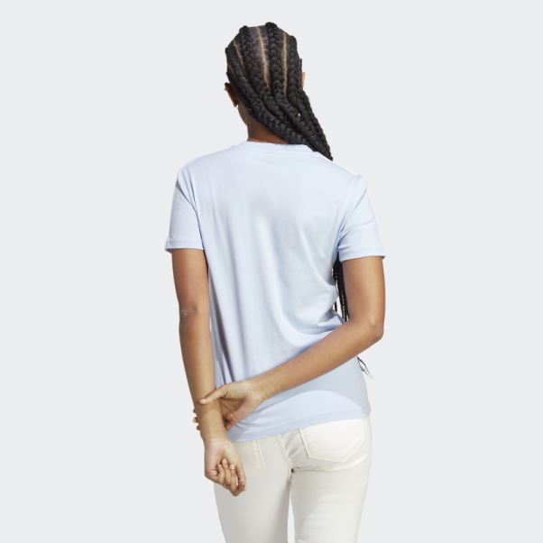 Adidas Essentials Slim 3-stripes T-shirt Bleu Aube