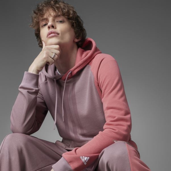 Sweat à Capuche Violet Adidas Colorblock French Terry