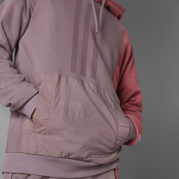 Sweat à Capuche Violet Adidas Colorblock French Terry
