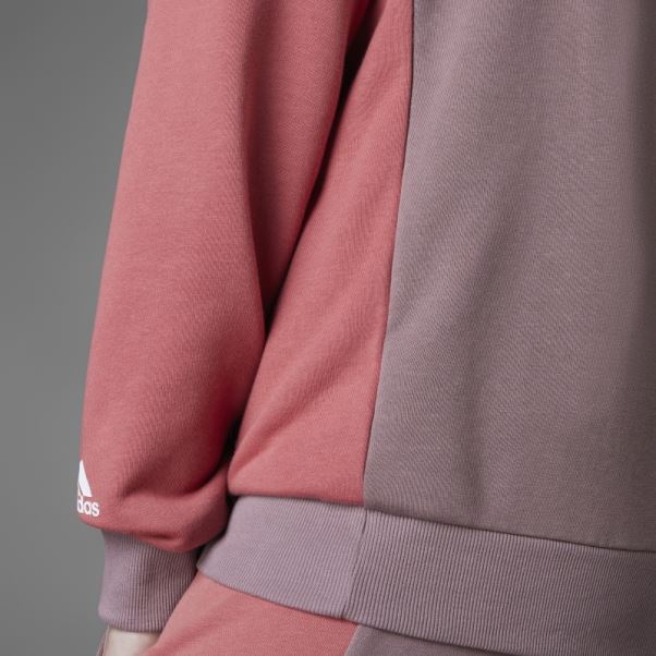 Sweat à Capuche Violet Adidas Colorblock French Terry