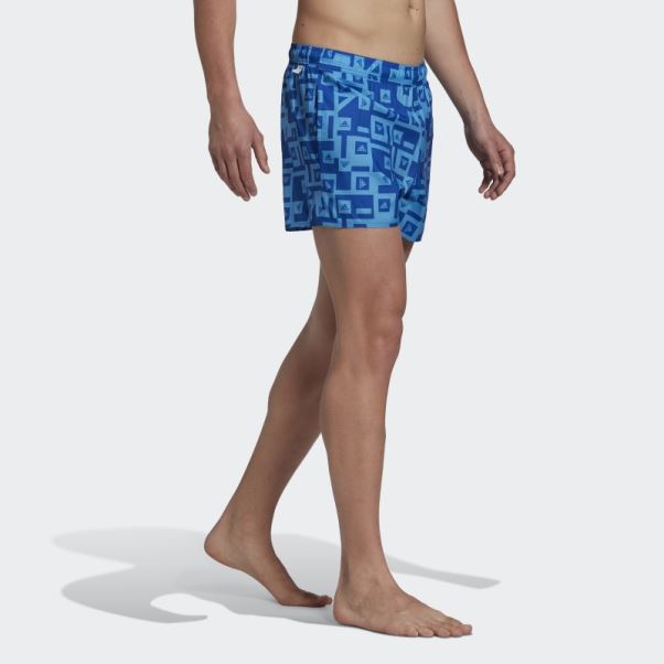 Short De Bain Graphique Adidas Bleu Roi