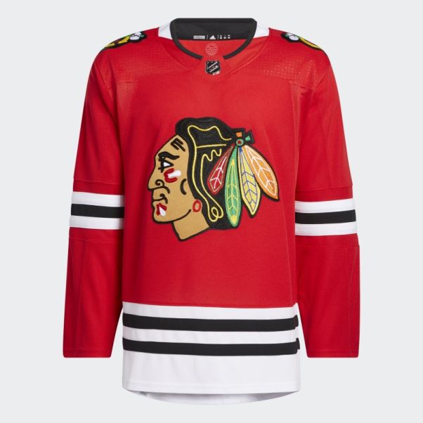 Adidas Maillot Domicile Authentique Des Blackhawks Rouge