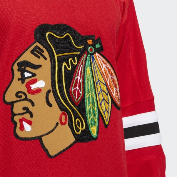 Adidas Maillot Domicile Authentique Des Blackhawks Rouge