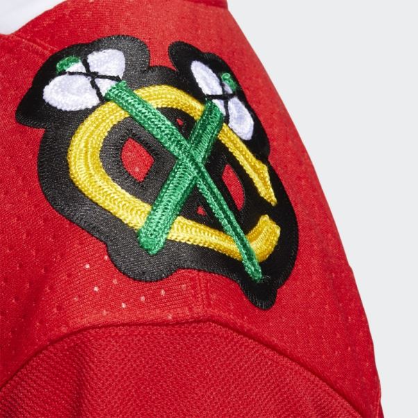 Adidas Maillot Domicile Authentique Des Blackhawks Rouge