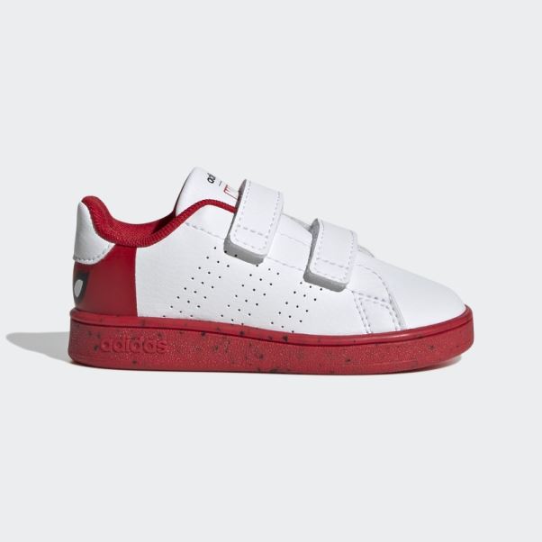 Adidas X Marvel Avantage Spider-man Chaussures à Crochets Et Boucles Blanc Chaud
