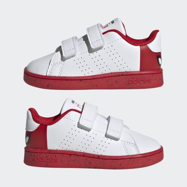 Adidas X Marvel Avantage Spider-man Chaussures à Crochets Et Boucles Blanc Chaud