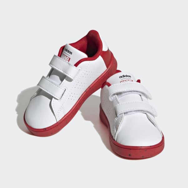 Adidas X Marvel Avantage Spider-man Chaussures Auto-agrippantes Blanc Chaud