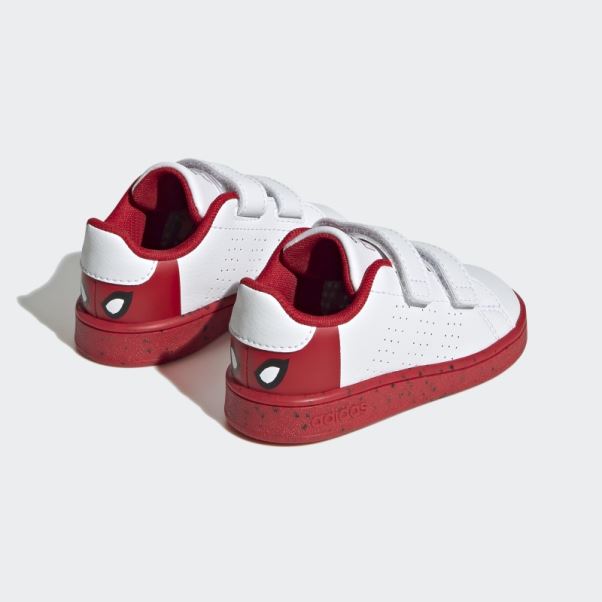 Adidas X Marvel Avantage Spider-man Chaussures Auto-agrippantes Blanc Chaud