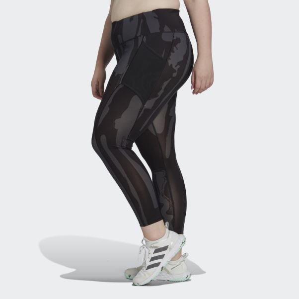 Collant Adidas X Thebe Magugu Tennis New York 7/8 (taille Plus) Noir Chaud