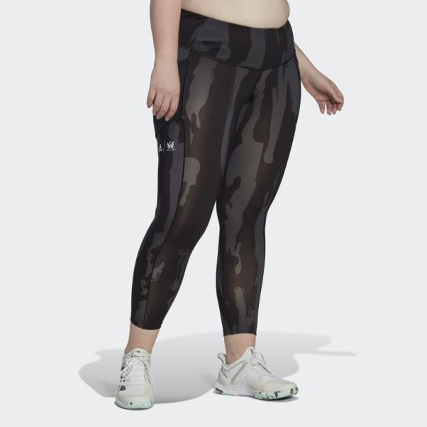 Collant Adidas X Thebe Magugu Tennis New York 7/8 (taille Plus) Noir Chaud