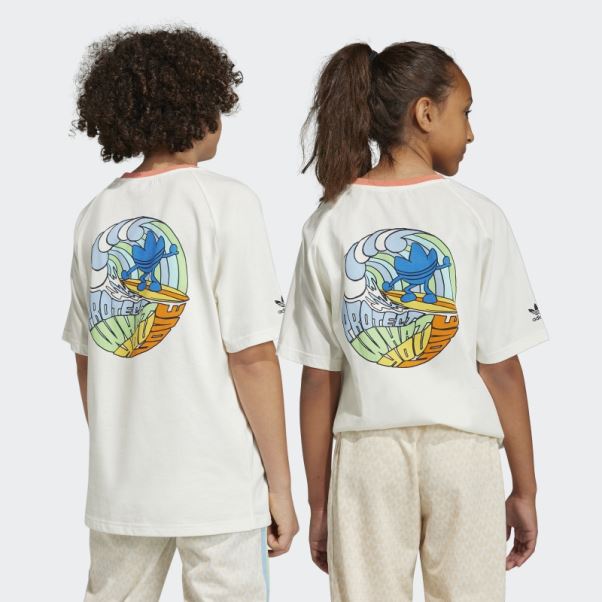 Adidas T-shirt Blanc Imprimé Graphique
