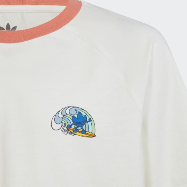 Adidas T-shirt Blanc Imprimé Graphique