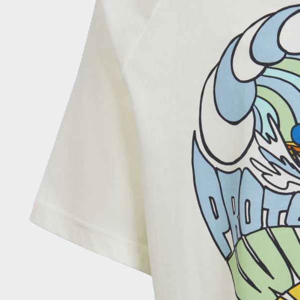 Adidas T-shirt Blanc Imprimé Graphique