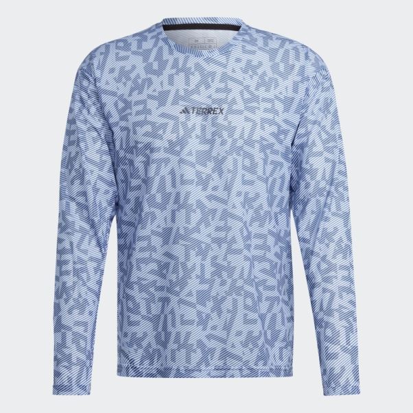 Adidas Terrex Trail Running T-shirt Manches Longues Bleu Aube