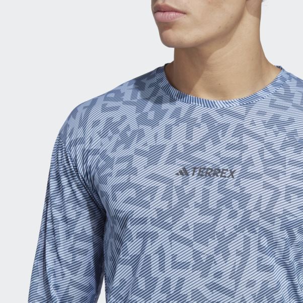 Adidas Terrex Trail Running T-shirt Manches Longues Bleu Aube