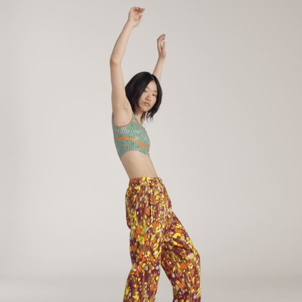 Adidas By Stella Mccartney Haut Court Imprimé Truepurpose Vert Chaud