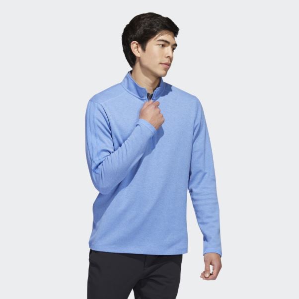 Pull Zippé 3 Bandes Bleu Mel Adidas