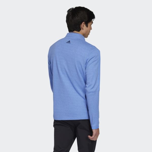 Pull Zippé 3 Bandes Bleu Mel Adidas