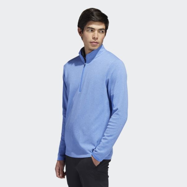 Pull Zippé 3 Bandes Bleu Mel Adidas