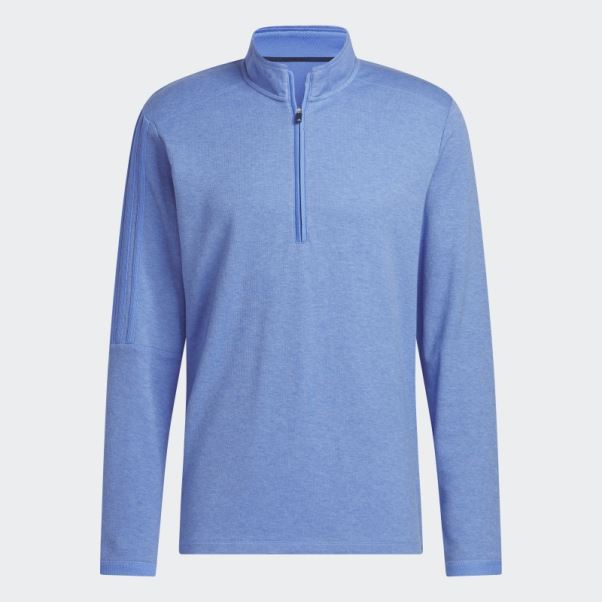 Pull Zippé 3 Bandes Bleu Mel Adidas