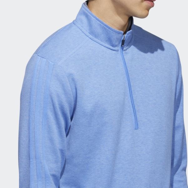 Pull Zippé 3 Bandes Bleu Mel Adidas