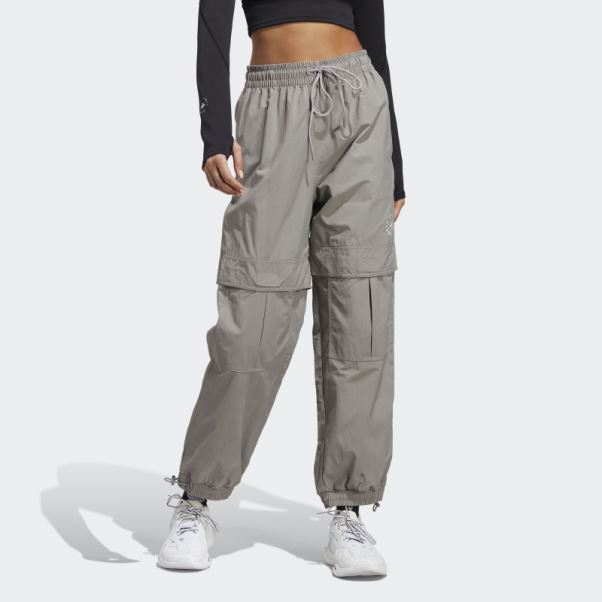 Pantalon De Survêtement Tissé Solide Adidas By Stella Mccartney Truecasuals Gris Tourterelle