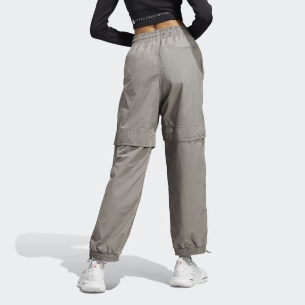 Adidas By Stella Mccartney Truecasuals Bas De Survêtement Tissé Uni Gris Tourterelle