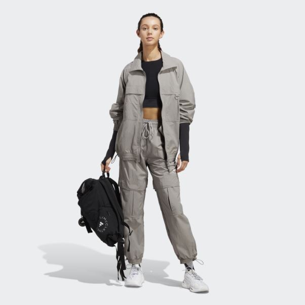 Adidas By Stella Mccartney Truecasuals Bas De Survêtement Tissé Uni Gris Tourterelle