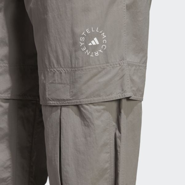 Adidas By Stella Mccartney Truecasuals Bas De Survêtement Tissé Uni Gris Tourterelle