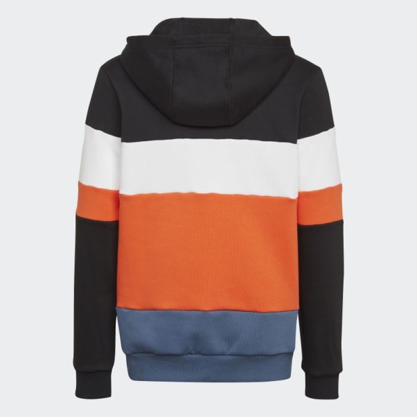 Adidas Sweat à Capuche Colorblock Polaire Noir