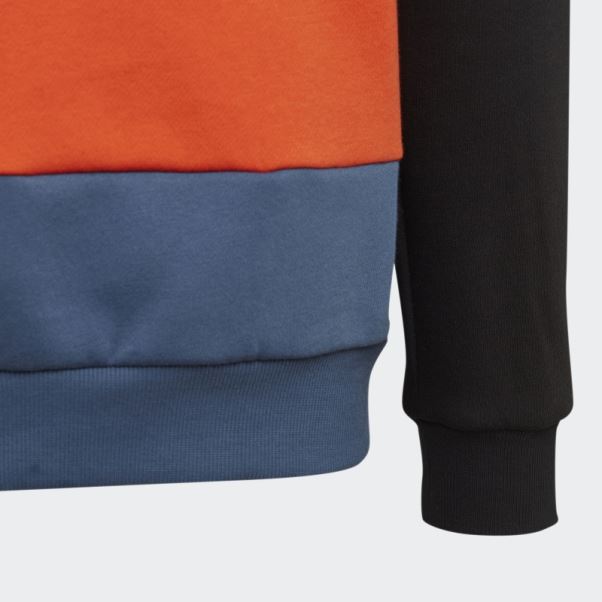 Adidas Sweat à Capuche Colorblock Polaire Noir