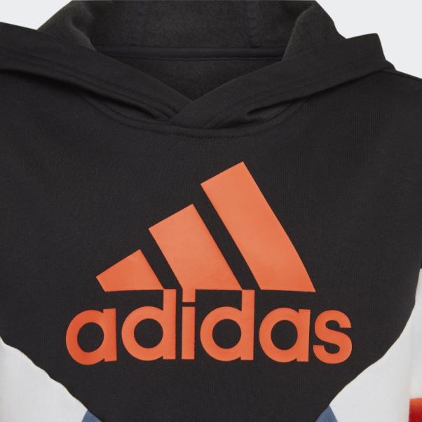 Adidas Sweat à Capuche Colorblock Polaire Noir