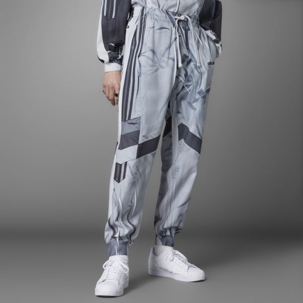 Pantalon De Survêtement De Football à Blocs De Tissu Adidas Blue Version Gris