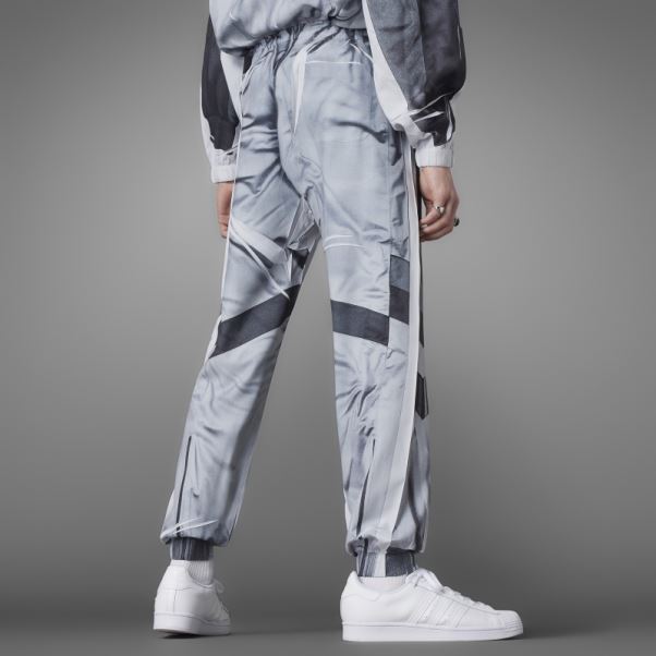Pantalon De Survêtement De Football à Blocs De Tissu Adidas Blue Version Gris
