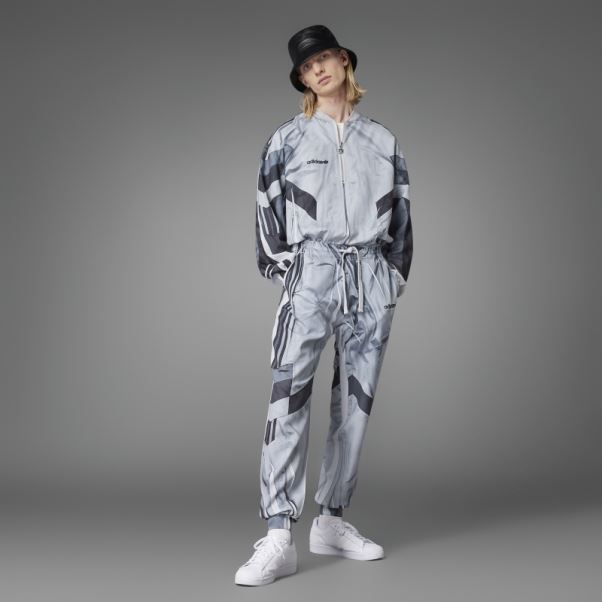 Pantalon De Survêtement De Football à Blocs De Tissu Adidas Blue Version Gris
