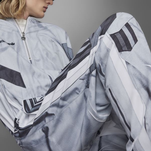 Pantalon De Survêtement De Football à Blocs De Tissu Adidas Blue Version Gris