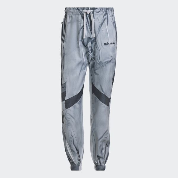 Pantalon De Survêtement De Football à Blocs De Tissu Adidas Blue Version Gris