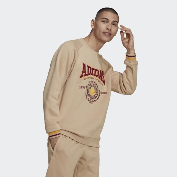Sweat Adidas Varsity Crewneck Beige
