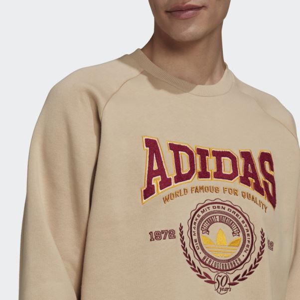 Sweat Adidas Varsity Crewneck Beige