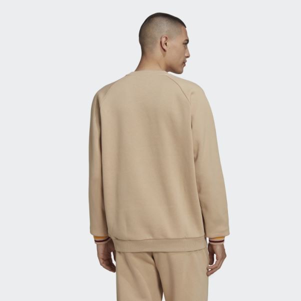 Adidas Sweat à Col Rond Beige Varsity