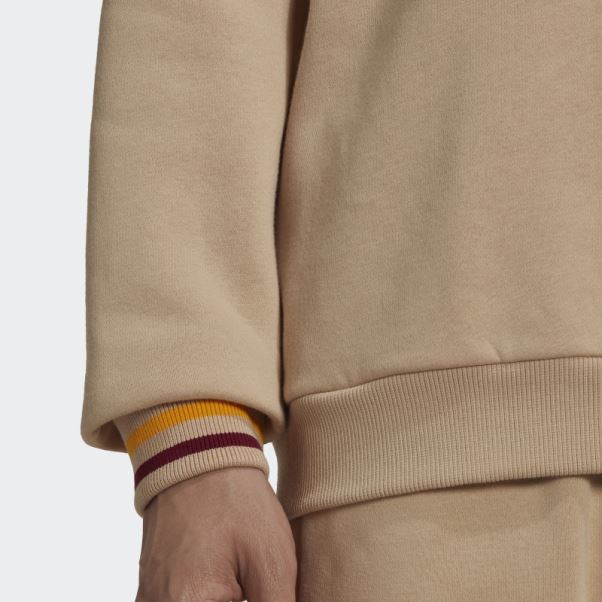 Adidas Sweat à Col Rond Beige Varsity