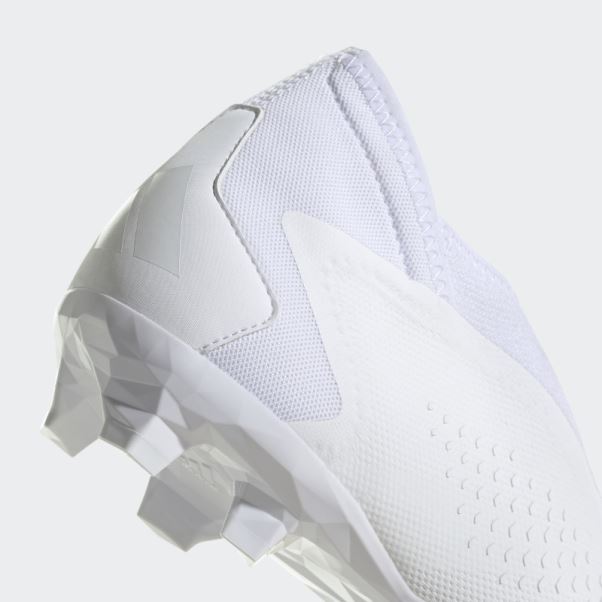 Predator Precision.3 Bottes Sans Lacets Pour Sol Ferme Adidas Blanc