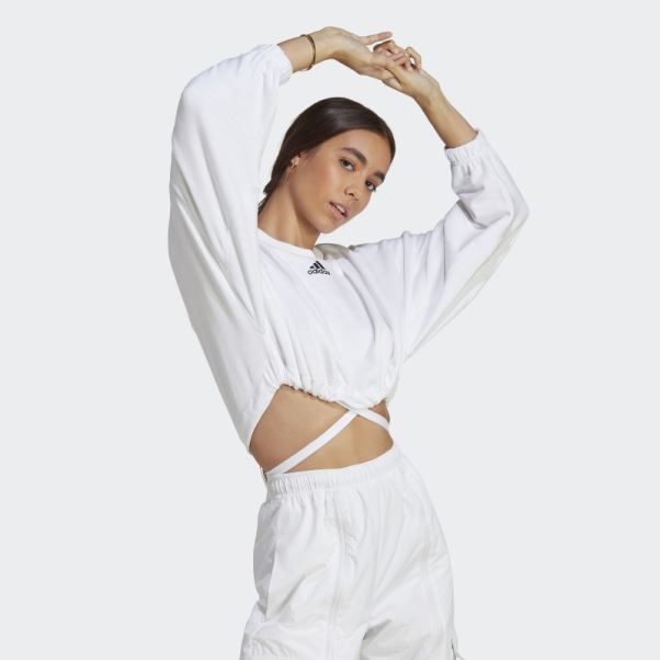 Sweat Adidas Dance Crop Polyvalent Blanc