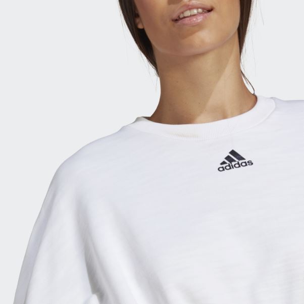 Sweat Adidas Dance Crop Polyvalent Blanc