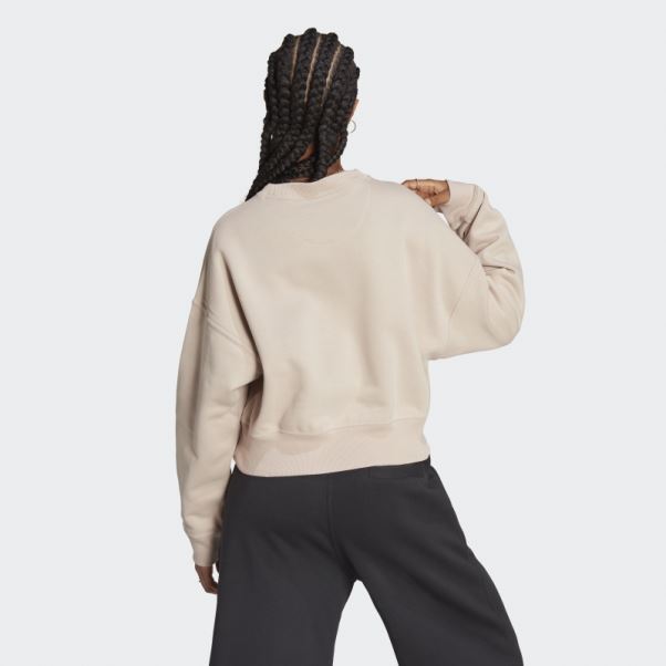 Sweat Adidas Lounge Polaire élégant Taupe