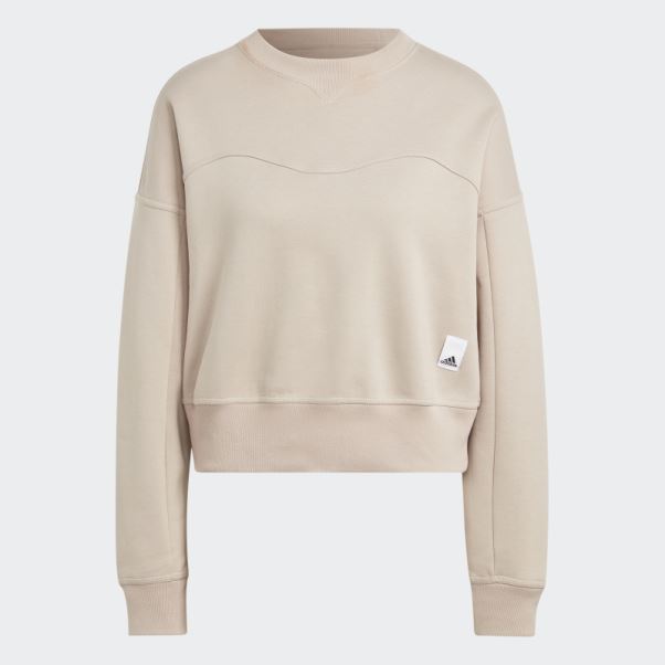 Sweat Adidas Lounge Polaire élégant Taupe
