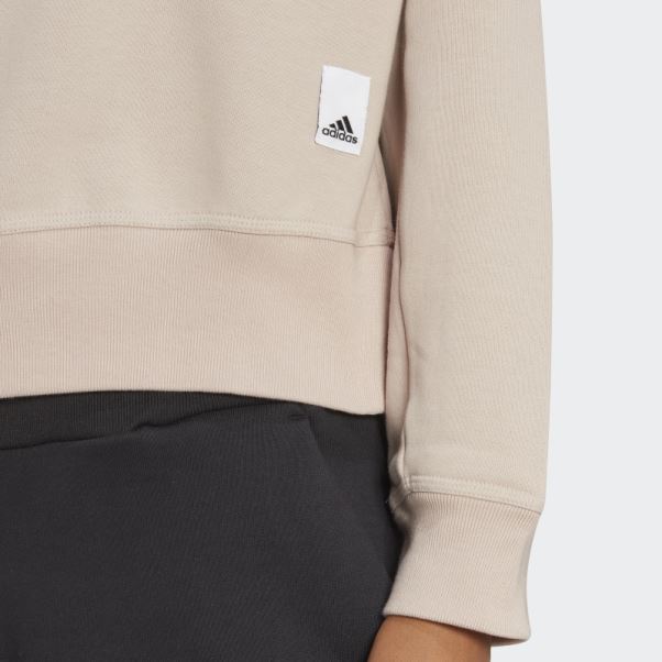 Sweat Adidas Lounge Polaire élégant Taupe
